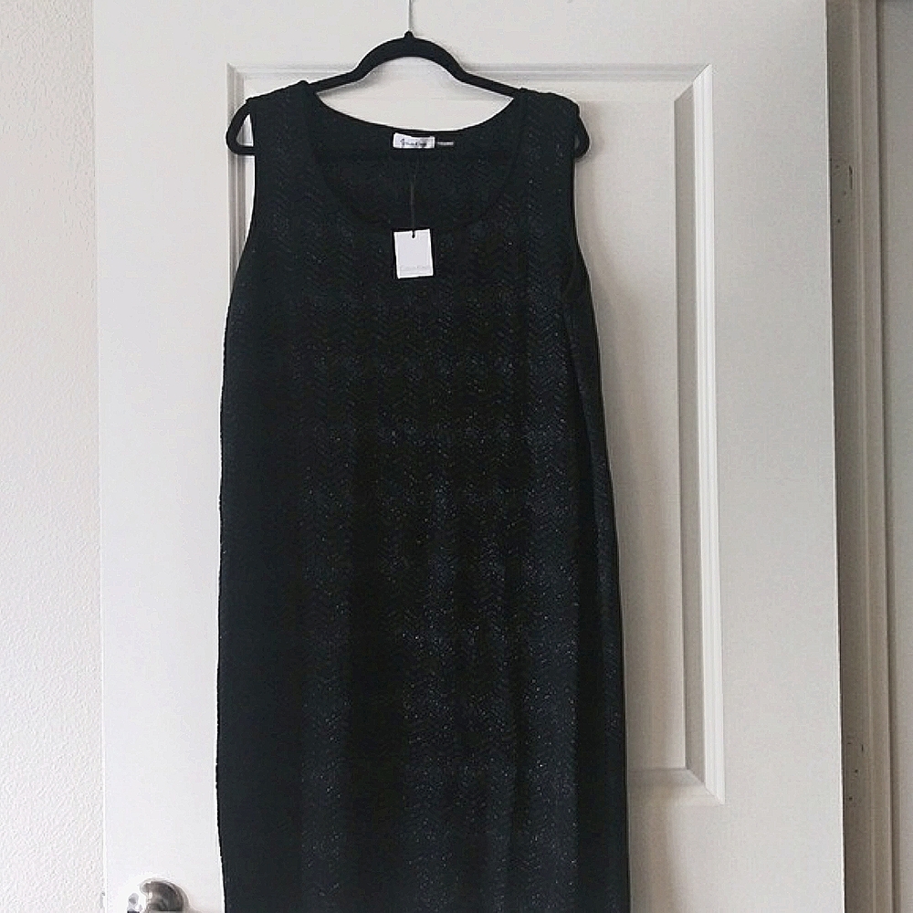 Black Bling Calvin Kline Little Black Dress Sparkly 1X